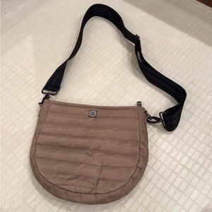 Think Royln Tan Quilted Crossbody Bag